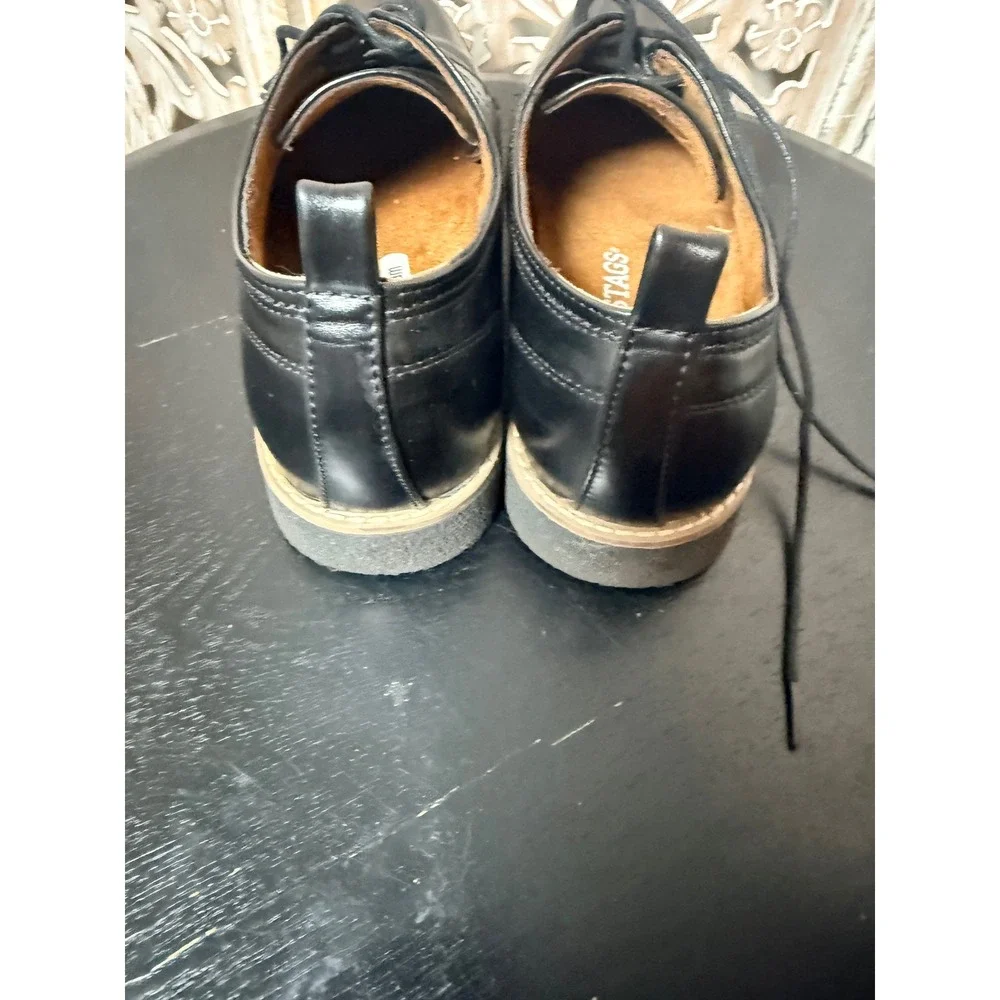Deer Stags Highland Mens Black Simulated Leather Memory Foam Oxford Shoes 10.5 M